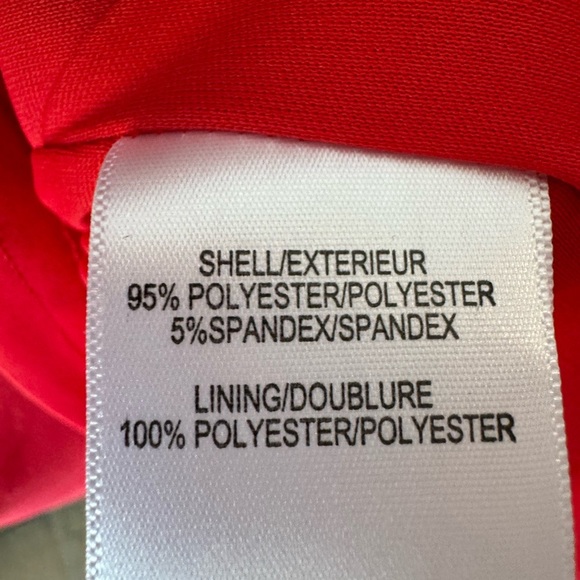 Belle Badgley Mischka Red High Low Collared Halter Dress Scuba Material size 4 - Picture 6 of 11